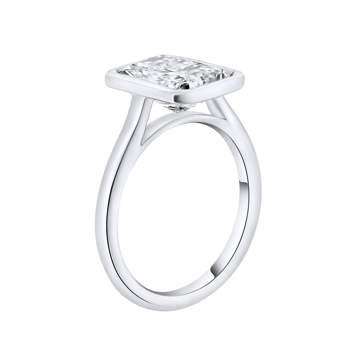 Lab grown platinum 3.06ct D VVS2 IGI radiant cut diamond ring