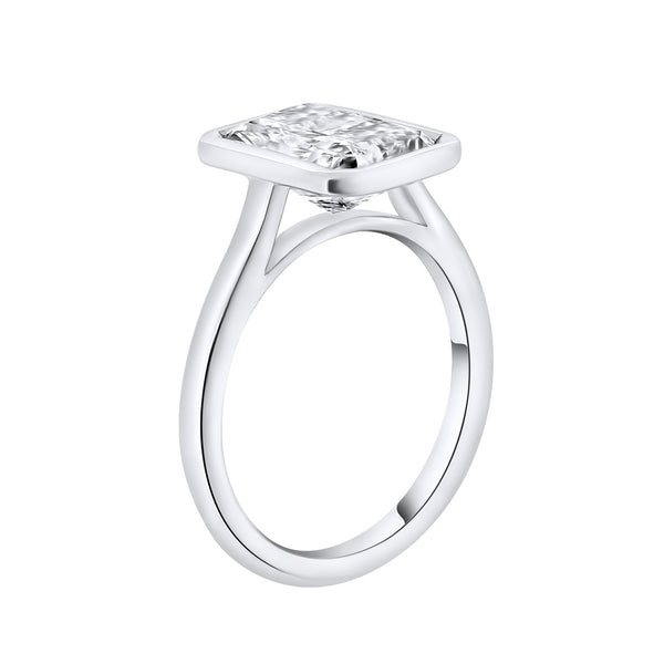 Lab grown platinum 3.06ct D VVS2 IGI radiant cut diamond ring