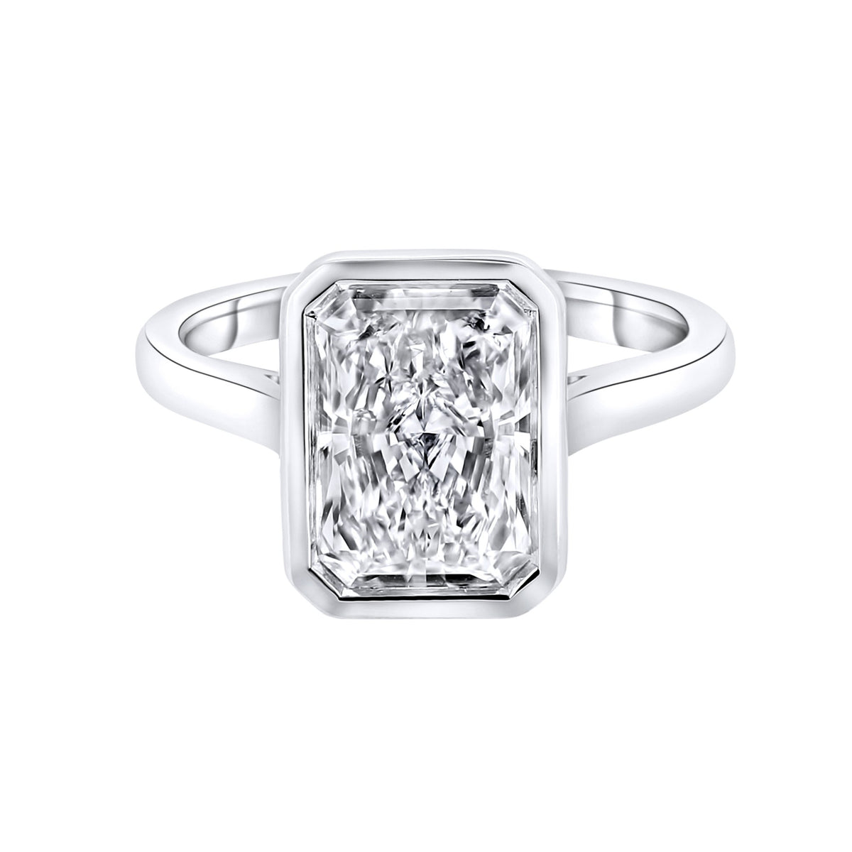 Lab grown platinum 3.06ct D VVS2 IGI radiant cut diamond ring
