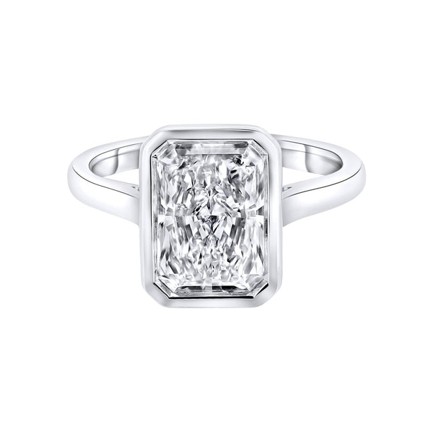Lab grown platinum 3.06ct D VVS2 IGI radiant cut diamond ring