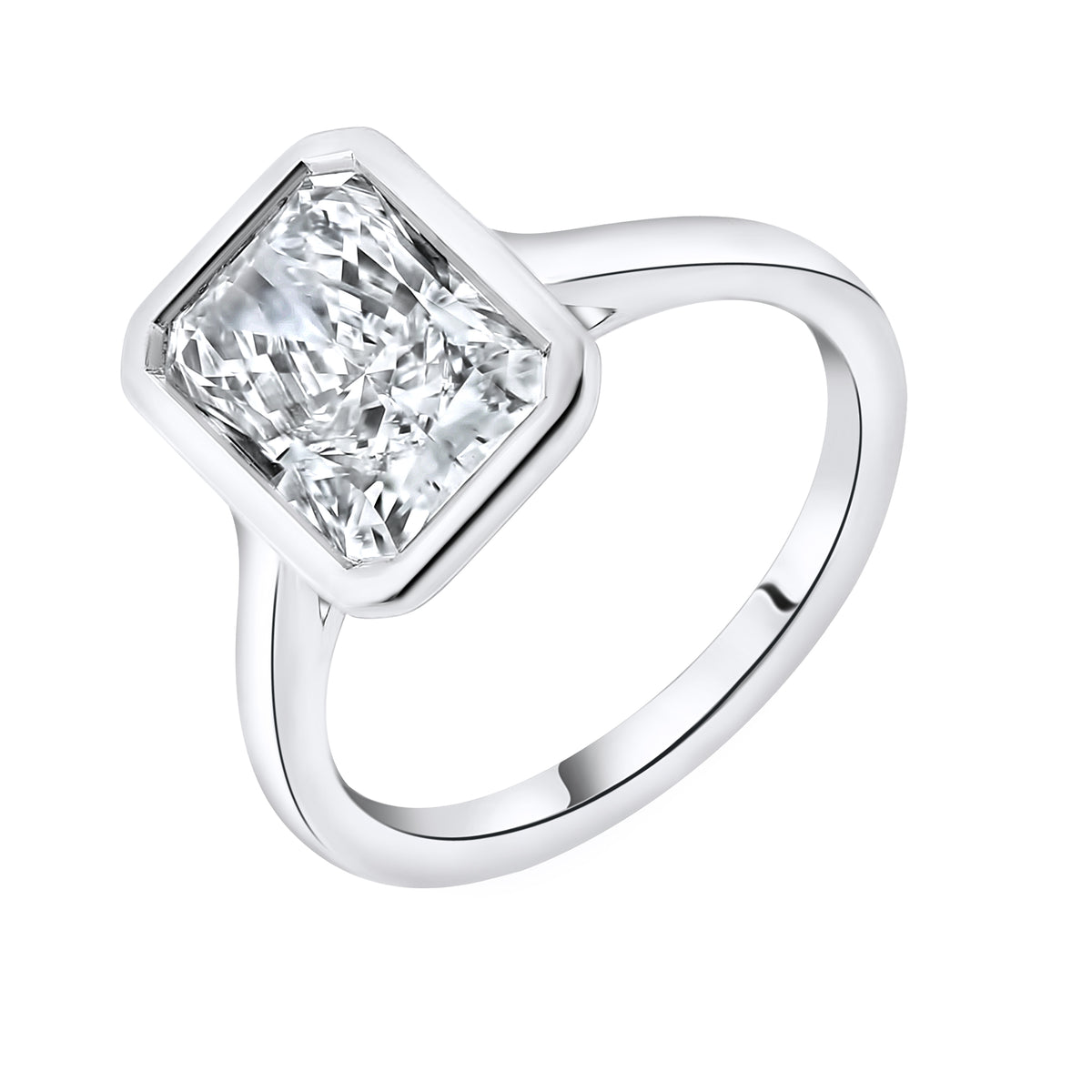 Lab grown platinum 3.06ct D VVS2 IGI radiant cut diamond ring