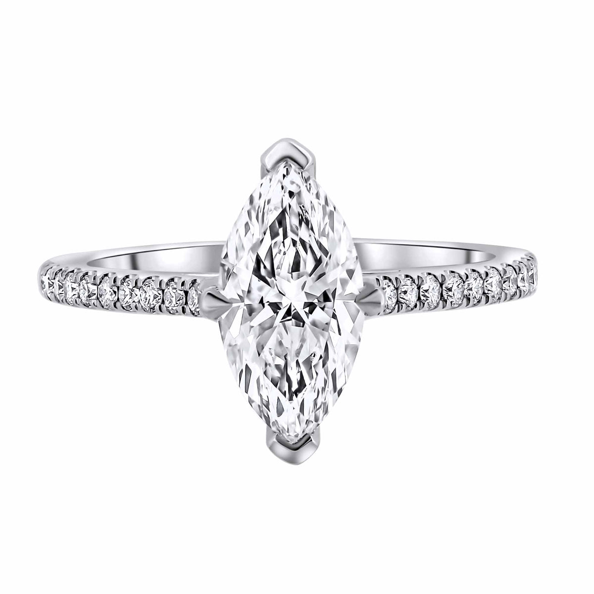 Lab grown platinum 1.51ct D VVS2 IGI marquise cut diamond ring