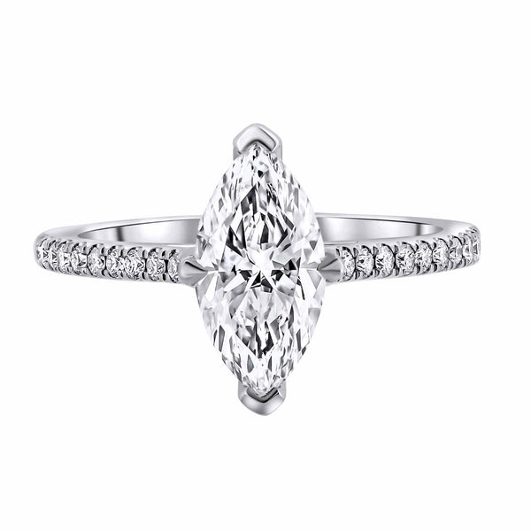 Lab grown platinum 1.51ct D VVS2 IGI marquise cut diamond ring