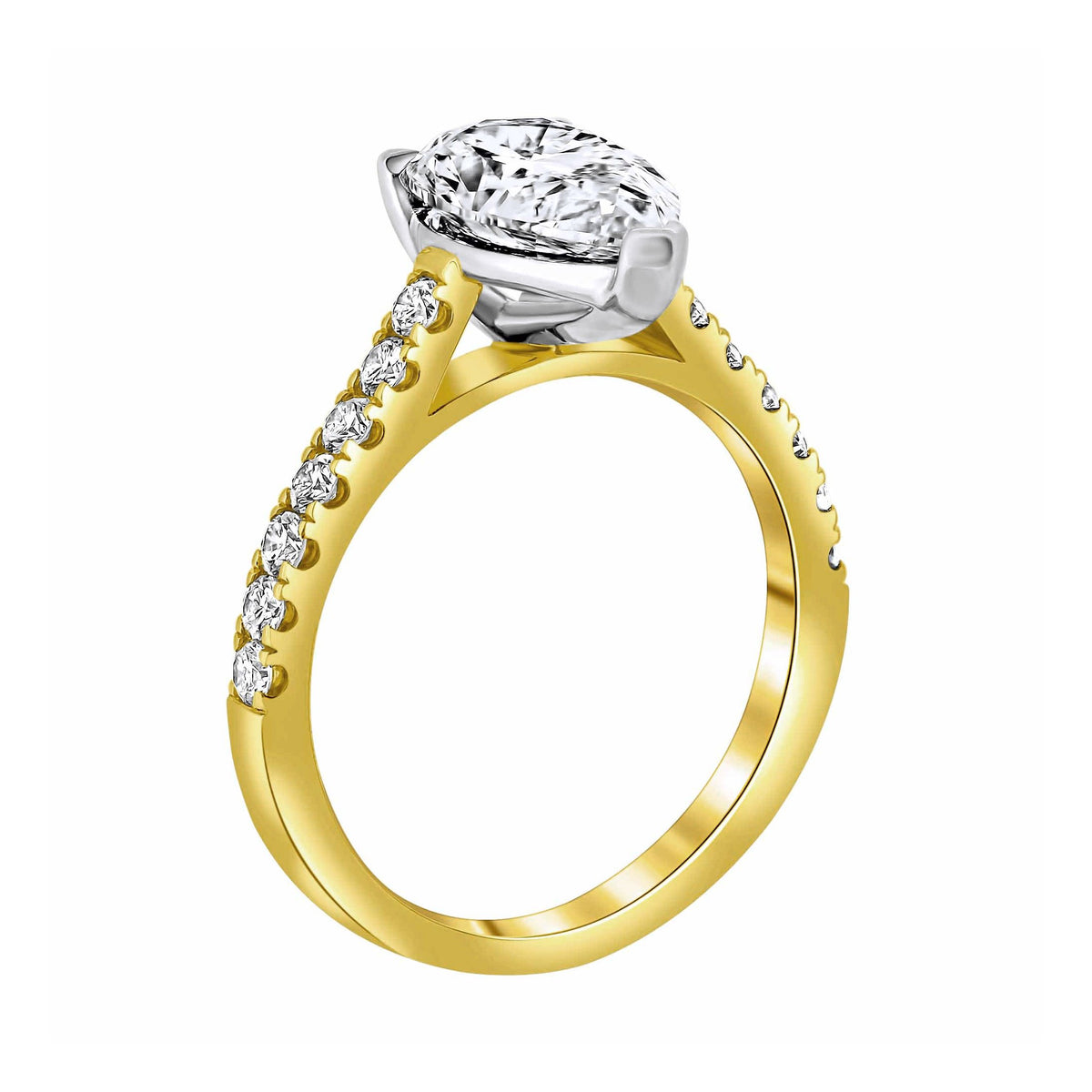 LG 18ct yellow gold 2.03ct D VVS2 IGI pear cut diamond ring