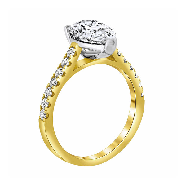 LG 18ct yellow gold 2.03ct D VVS2 IGI pear cut diamond ring
