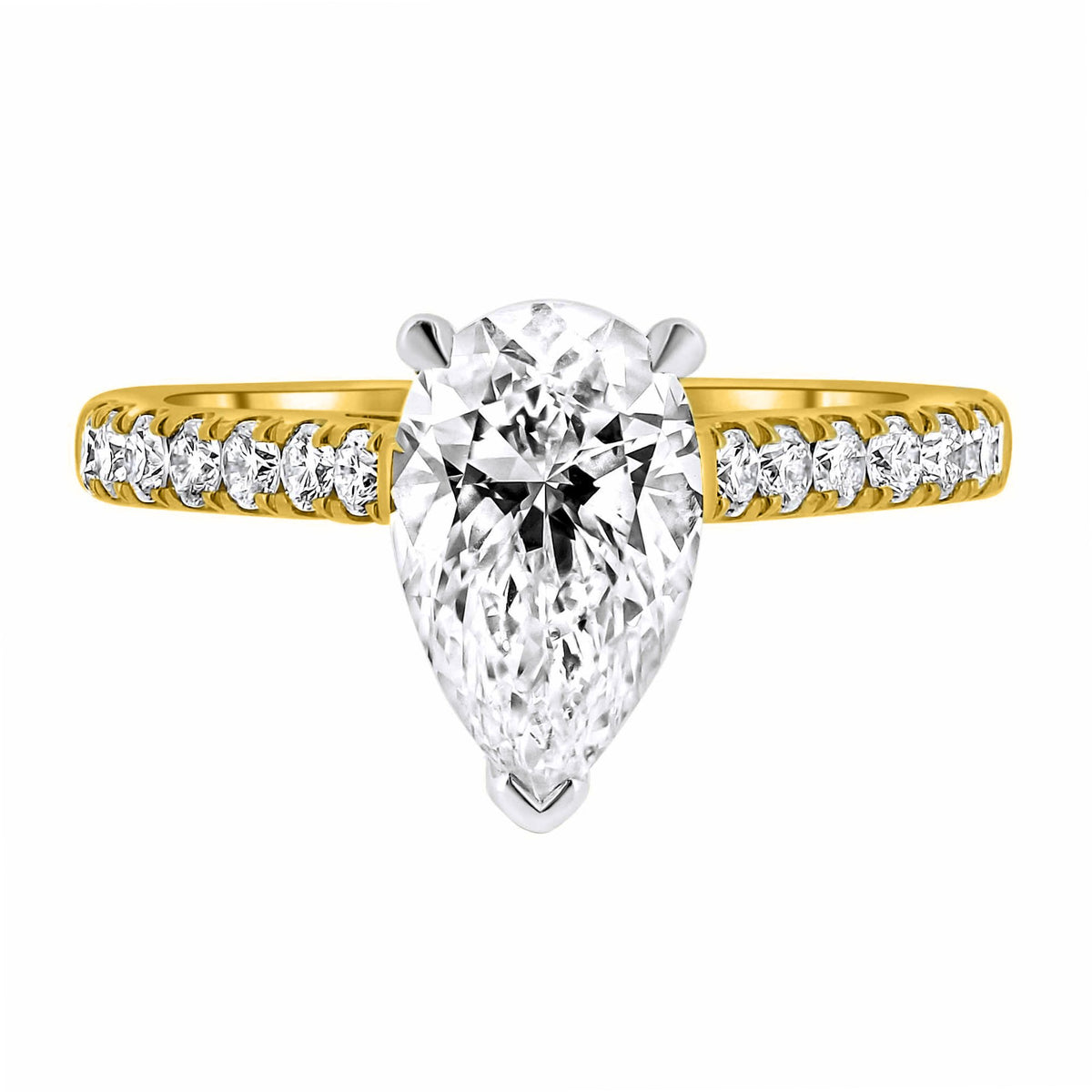 LG 18ct yellow gold 2.03ct D VVS2 IGI pear cut diamond ring