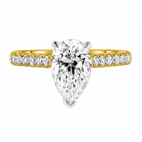 LG 18ct yellow gold 2.03ct D VVS2 IGI pear cut diamond ring