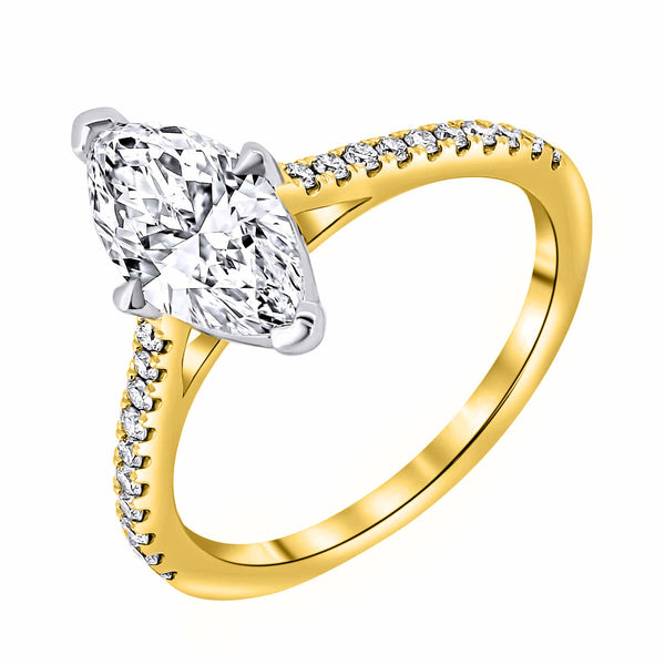 LG 18ct yellow gold 1.56ct D VVS2 IGI marquise cut diamond ring