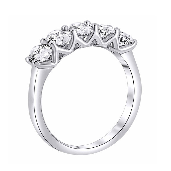 Lab grown platinum 1.34ct D VVS2 IGI oval diamond 5 stone ring
