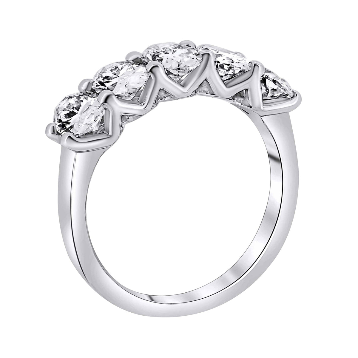 Lab grown platinum 2.40ct D VVS2 IGI oval diamond 5 stone ring