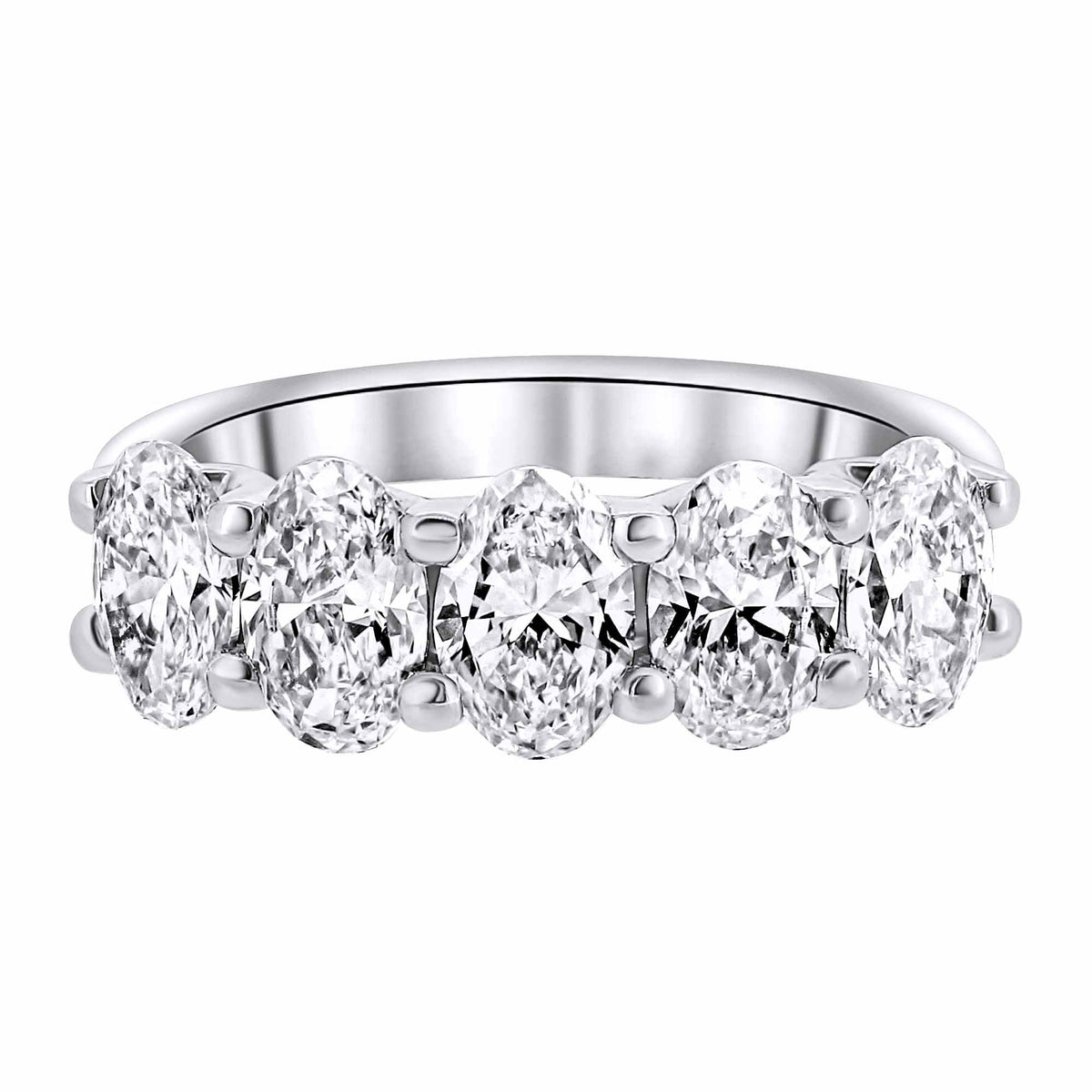 Lab grown platinum 2.40ct D VVS2 IGI oval diamond 5 stone ring