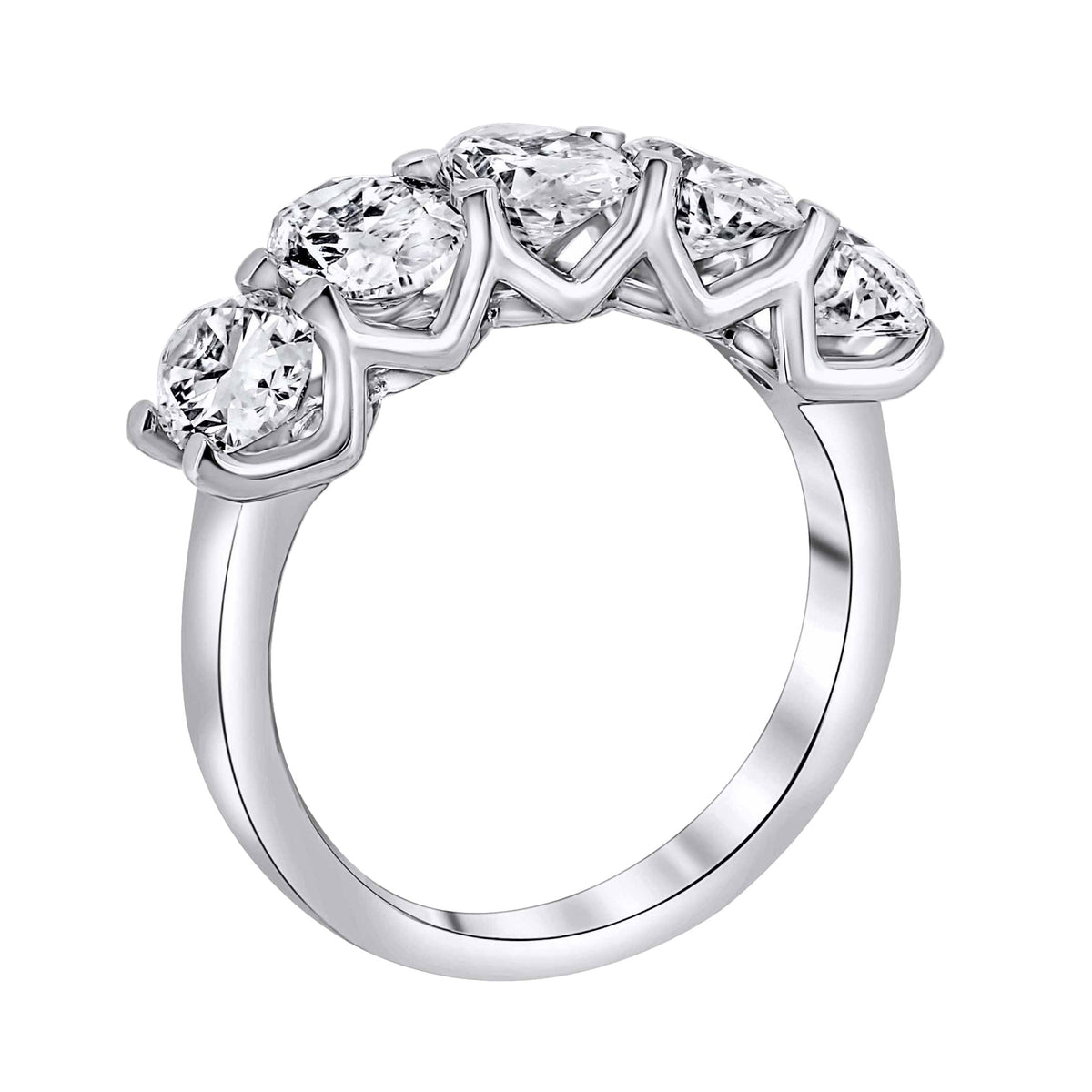 Lab grown platinum 3.07ct D VVS2 IGI oval diamond 5 stone ring