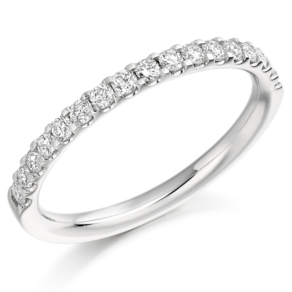 Platinum 0.33ct round brilliant cut diamond half eternity ring