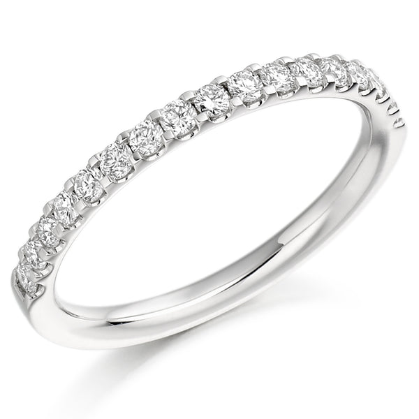 Platinum 0.33ct round brilliant cut diamond half eternity ring