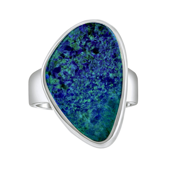 14ct white gold 7.02ct opal doublet ring