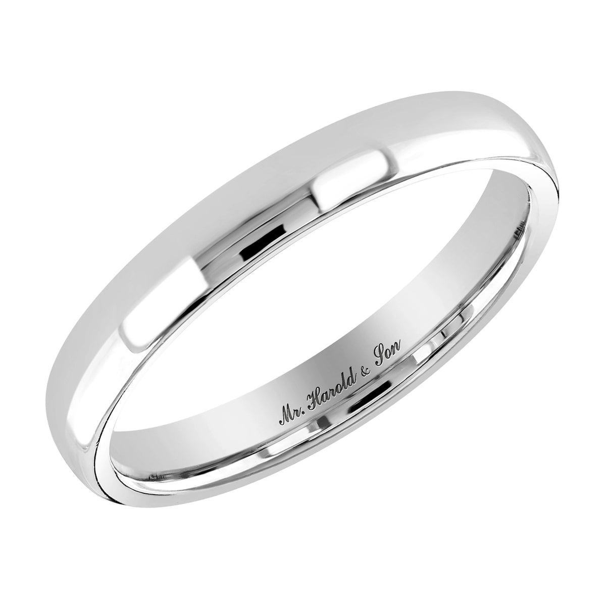 Platinum 3.0mm light weight court wedding ring