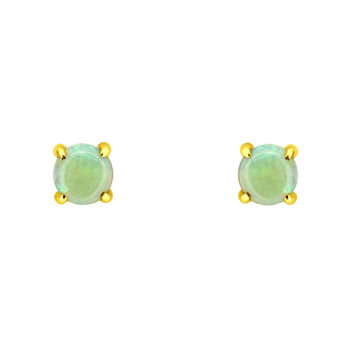 14ct yellow gold 1.14ct natural opal earrings