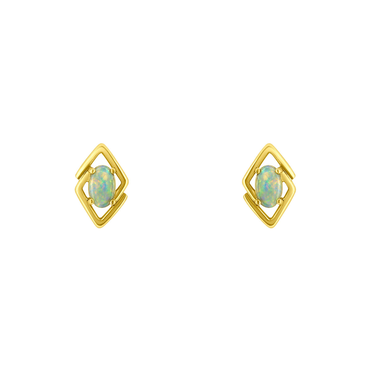 14ct yellow gold 0.32ct natural opal earrings