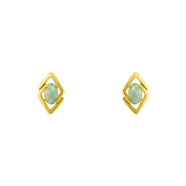 14ct yellow gold 0.32ct natural opal earrings