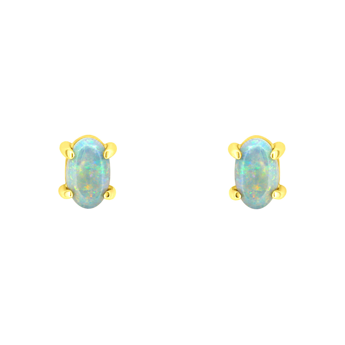 14ct yellow gold 0.71ct natural opal earrings