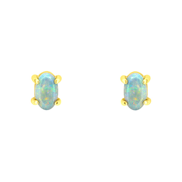 14ct yellow gold 0.71ct natural opal earrings