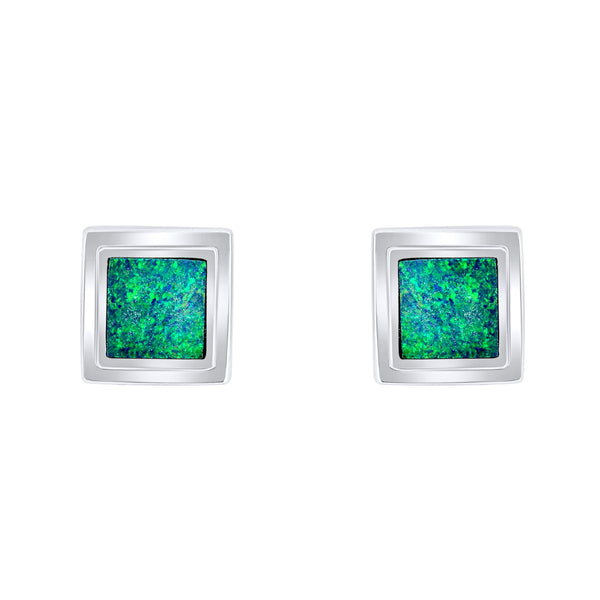 14ct white gold 1.26ct opal doublet earrings