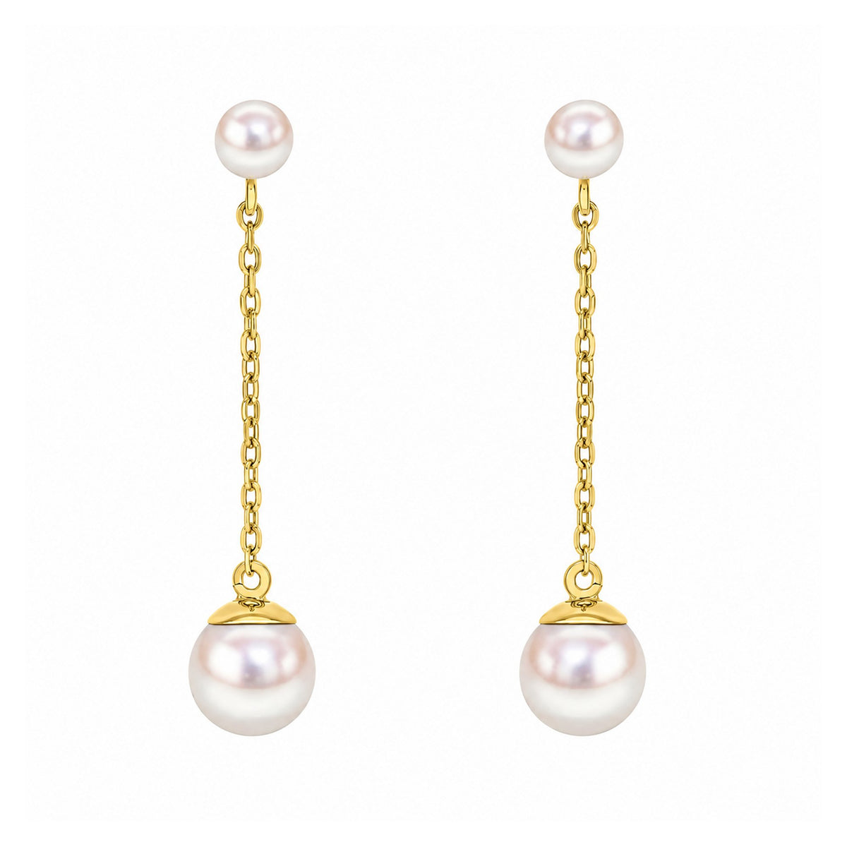 9ct yellow 4-6mm feshwater pearl drop earrings