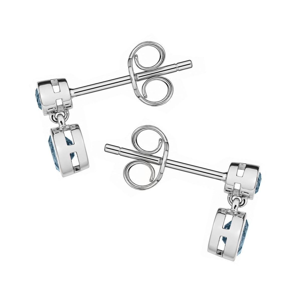 9ct white gold 0.75ct Swiss blue topaz drop earrings