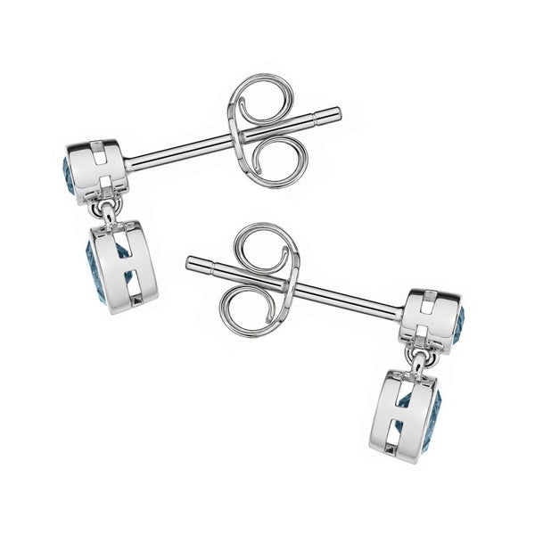 9ct white gold 0.75ct Swiss blue topaz drop earrings