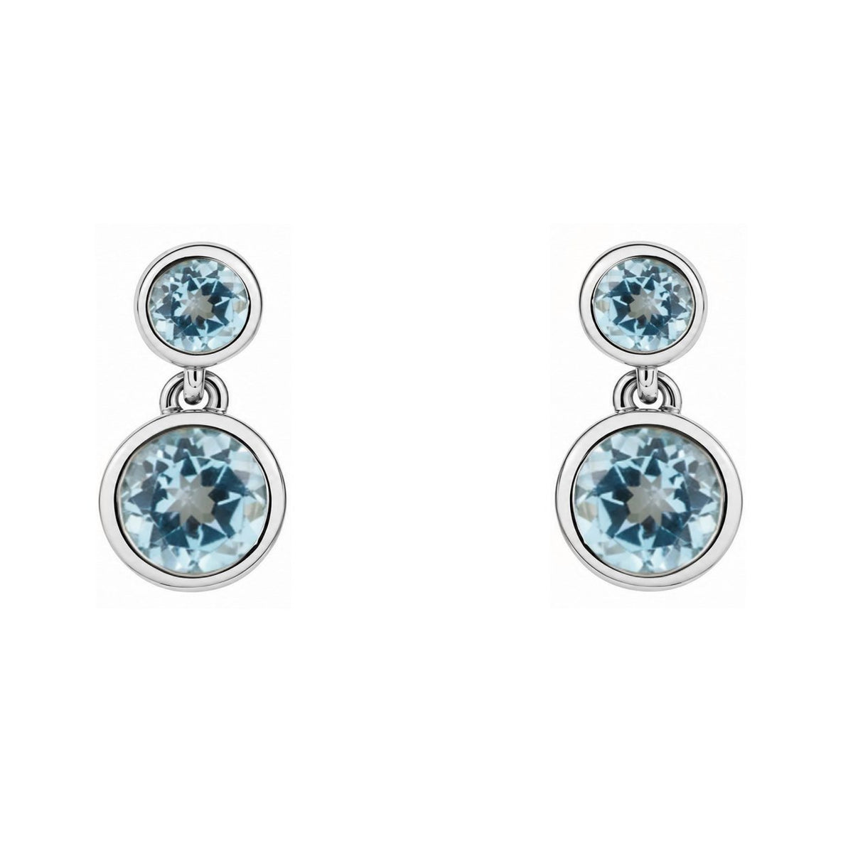 9ct white gold 0.75ct Swiss blue topaz drop earrings