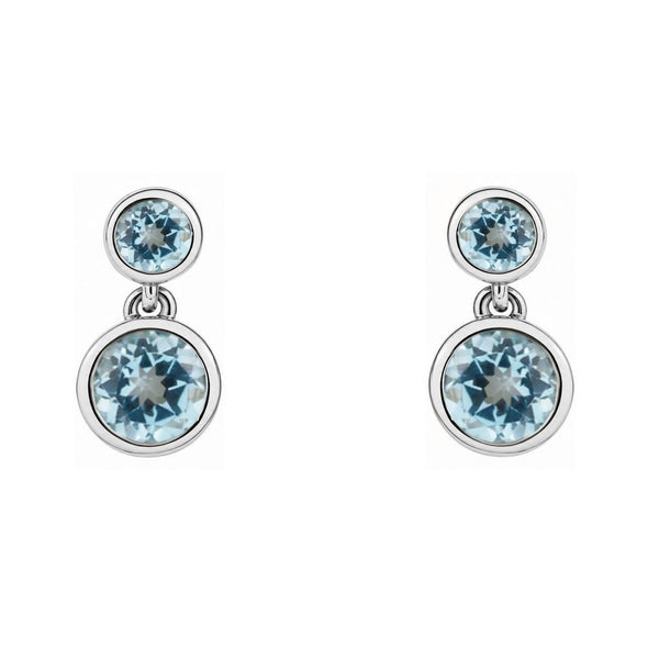 9ct white gold 0.75ct Swiss blue topaz drop earrings
