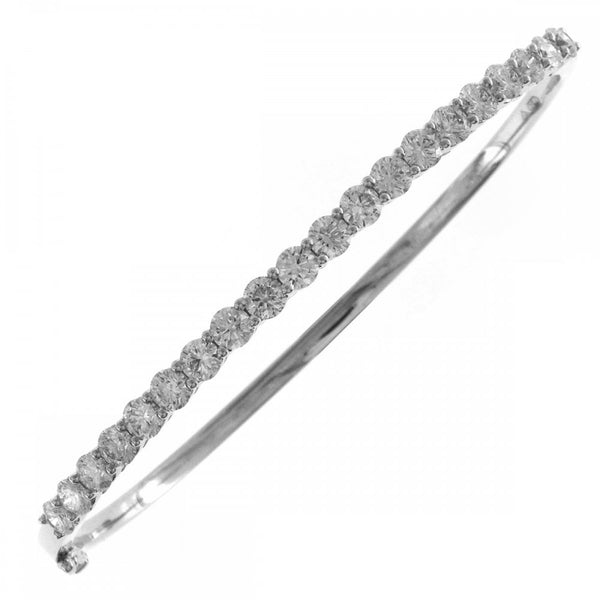 18ct white gold 3.11ct round brilliant cut diamond bangle