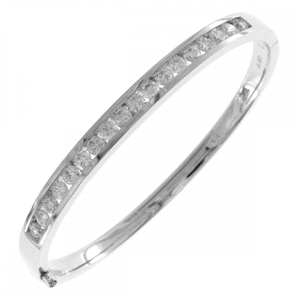 18ct white gold 2.55ct round brilliant cut diamond bangle