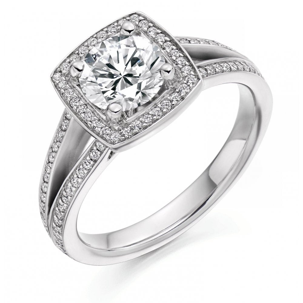 Platinum 0.90ct E SI1 GIA round cut diamond ring