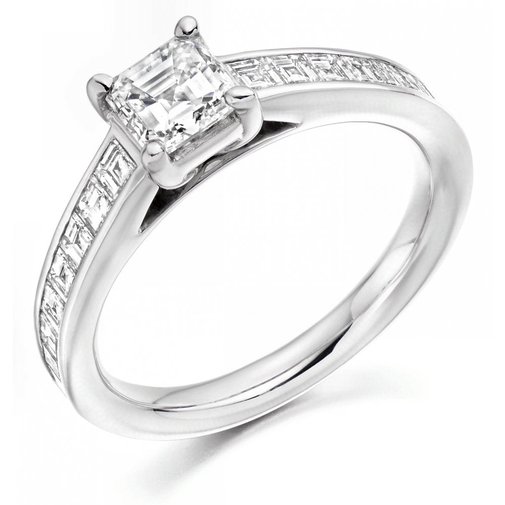 Platinum 1.44ct G VVS2 IGI asscher cut diamond ring