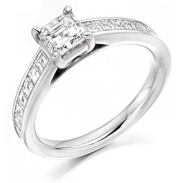 Platinum 1.44ct G VVS2 IGI asscher cut diamond ring