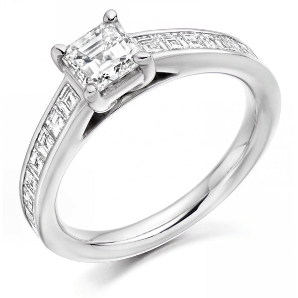 Platinum 1.77ct G VVS1 GIA asscher cut diamond ring