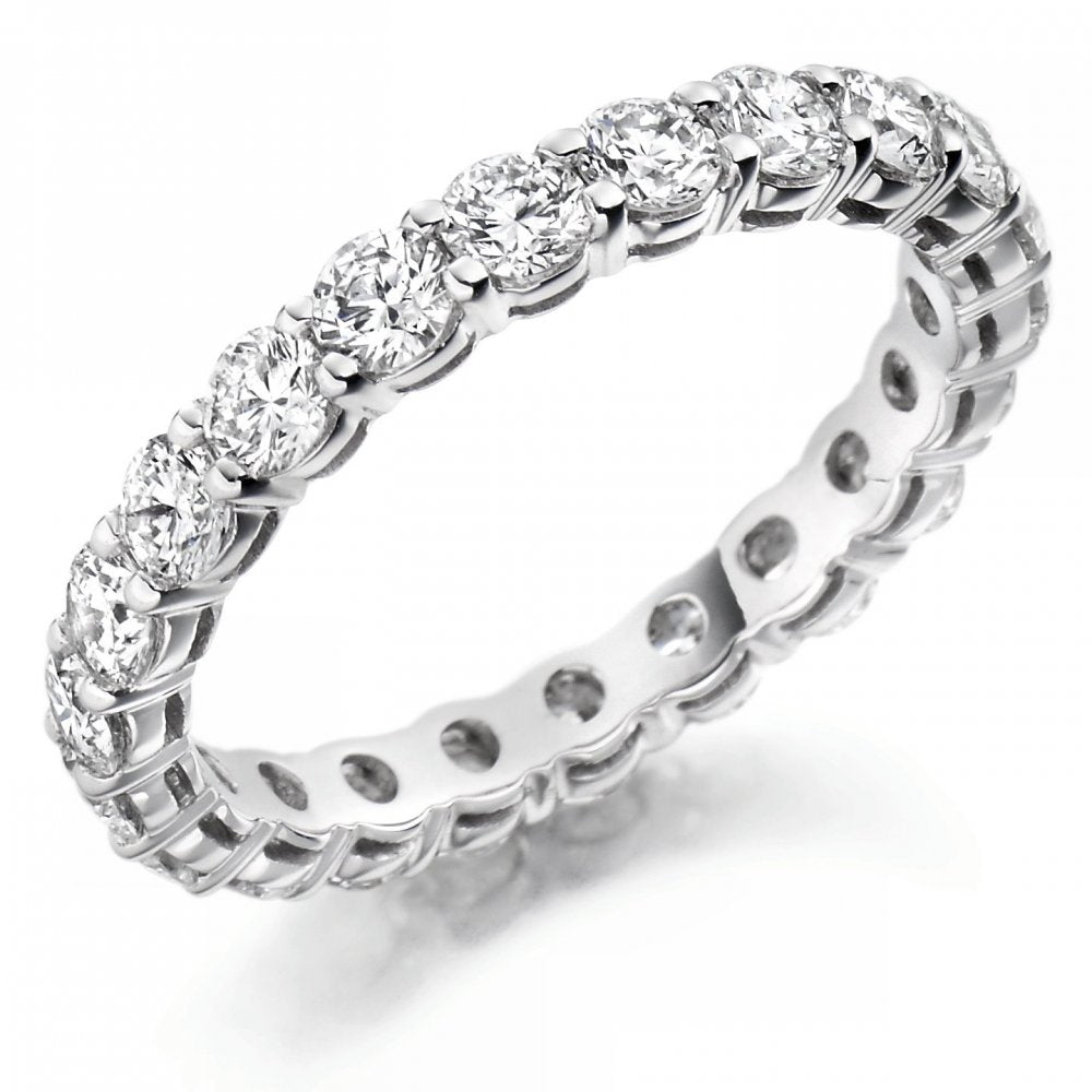Platinum 2.00ct round brilliant cut diamond full eternity ring