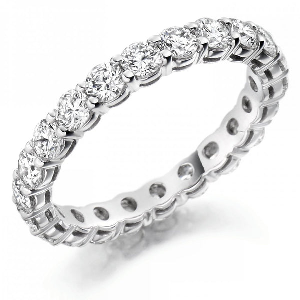 Platinum 2.00ct round brilliant cut diamond full eternity ring