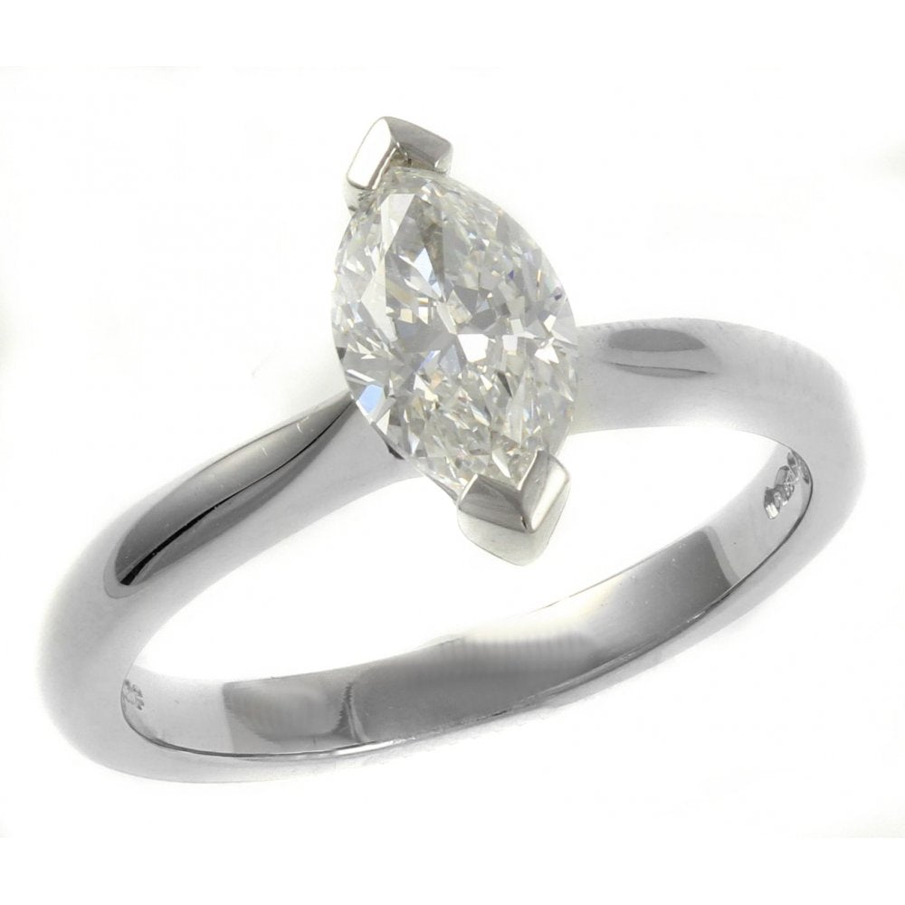 Platinum 1.01ct F VS1 GIA marquise cut diamond ring