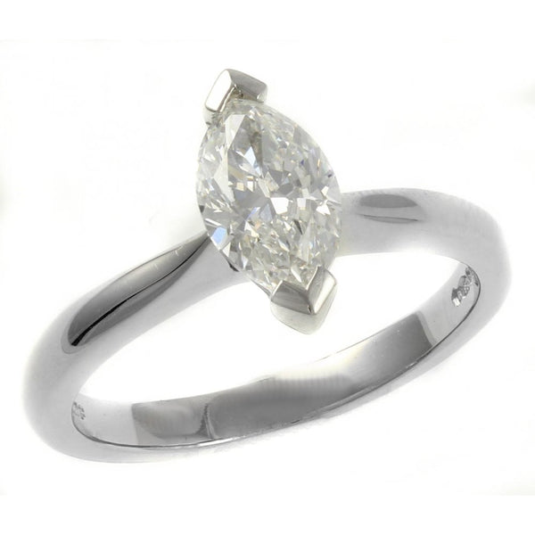 Platinum 1.01ct F VS1 GIA marquise cut diamond ring