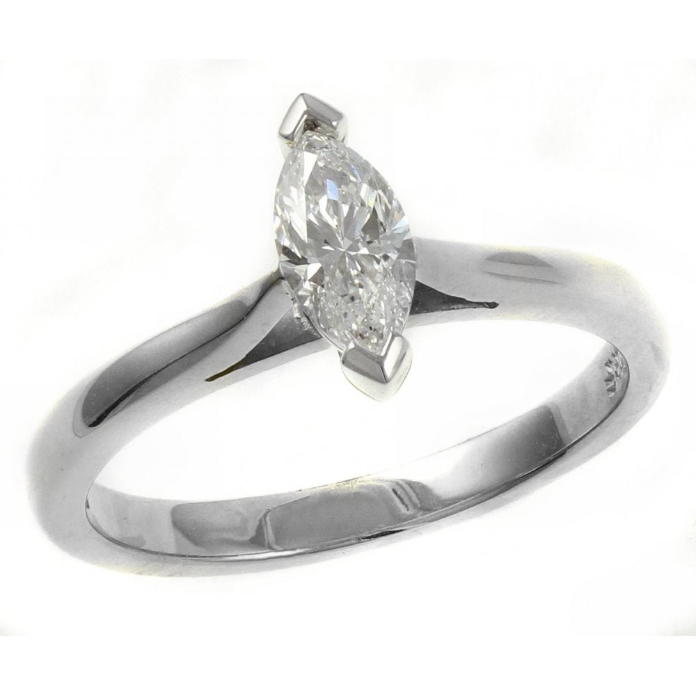 Platinum 0.51ct D VS2 GIA marquise cut diamond ring