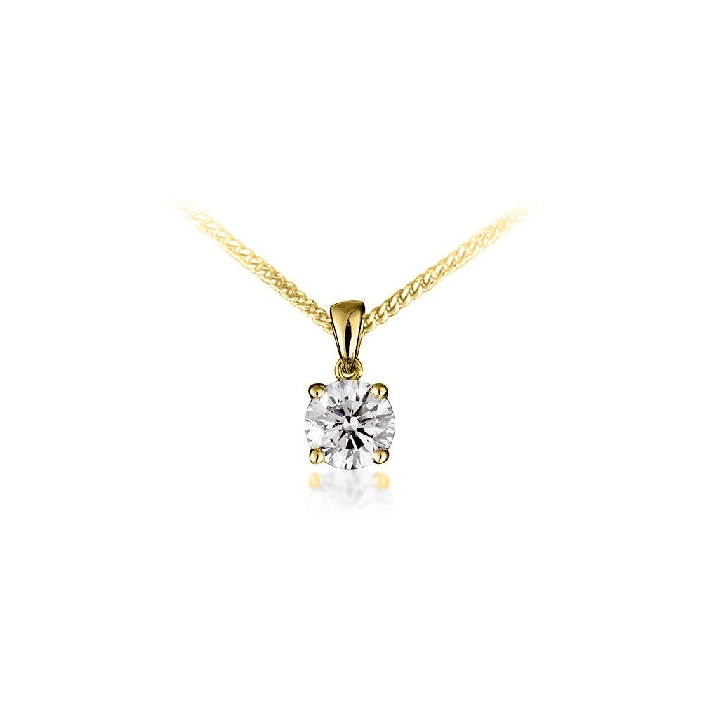 18ct yellow gold 0.71ct round brilliant cut diamond pendant