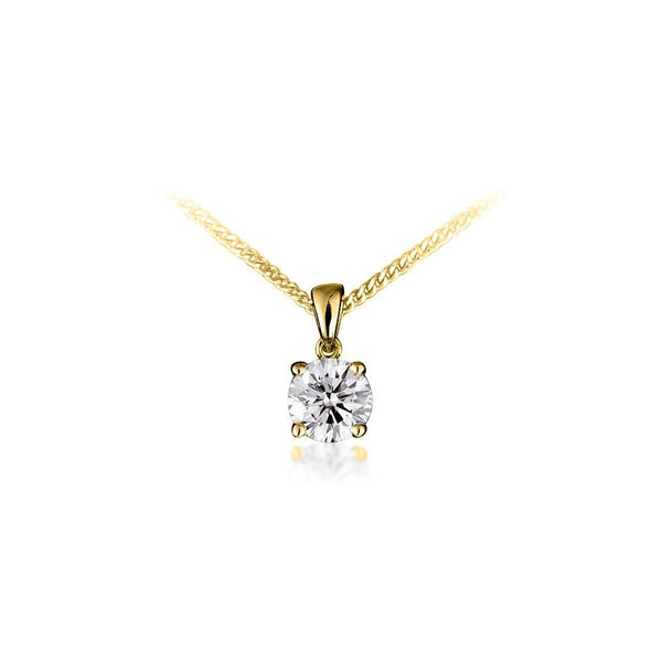 18ct yellow gold 0.71ct round brilliant cut diamond pendant