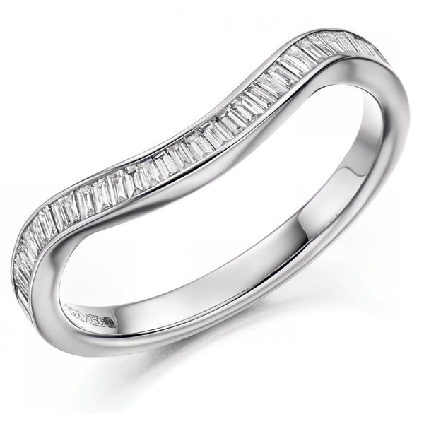 Platinum 0.30ct baguette diamond shape-to-fit eternity ring