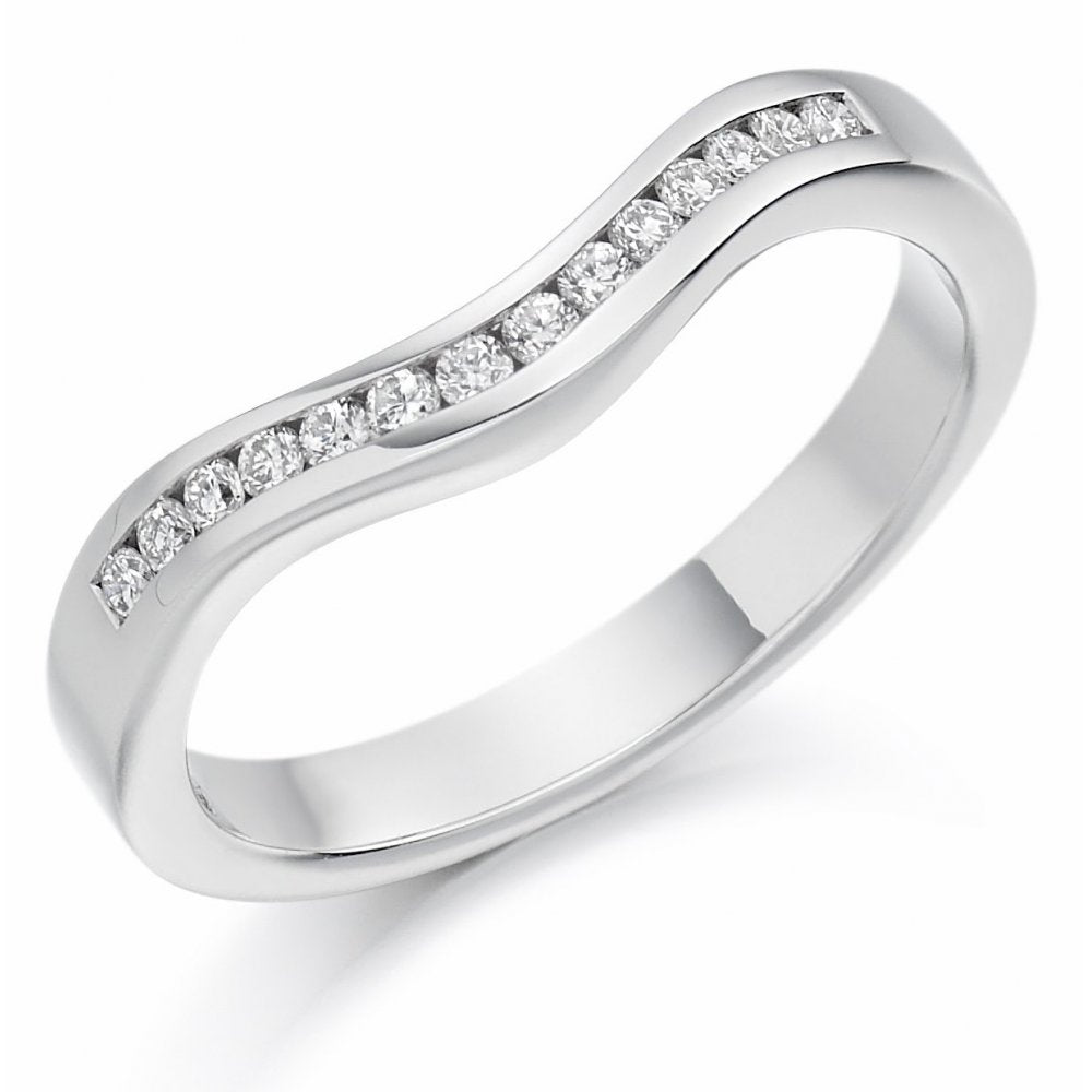 Platinum 0.16ct round diamond shape-to-fit half eternity ring