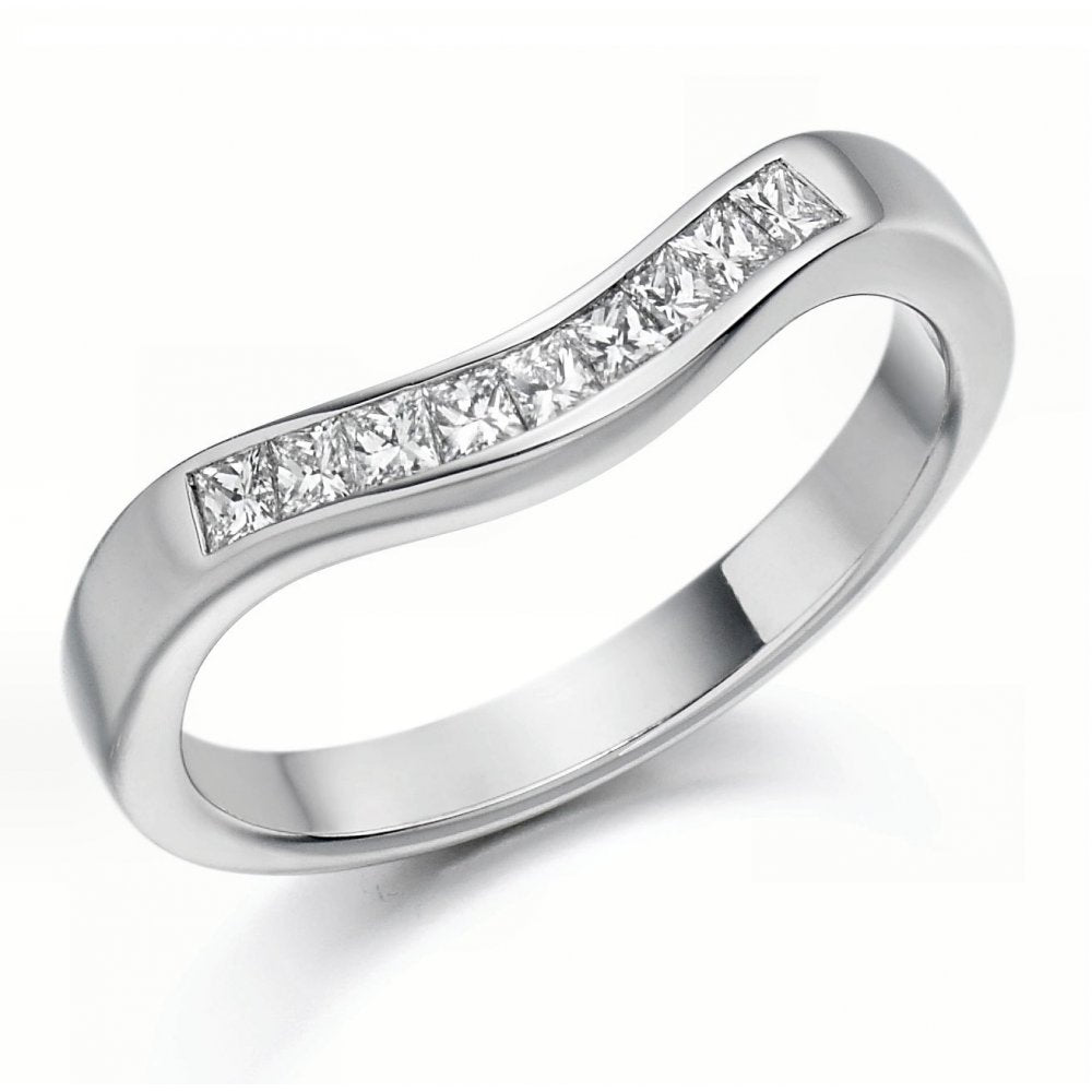 Platinum 0.35ct princess diamond shape-to-fit eternity ring