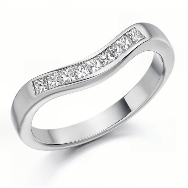 Platinum 0.35ct princess diamond shape-to-fit eternity ring