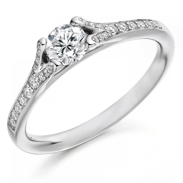 Platinum 0.30ct E SI1 GIA round briliant cutl diamond ring