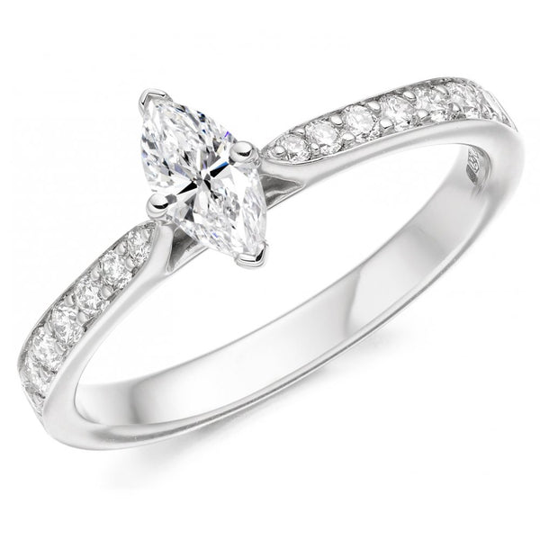 Platinum 0.30ct D VS1 GIA marquise cut diamond ring